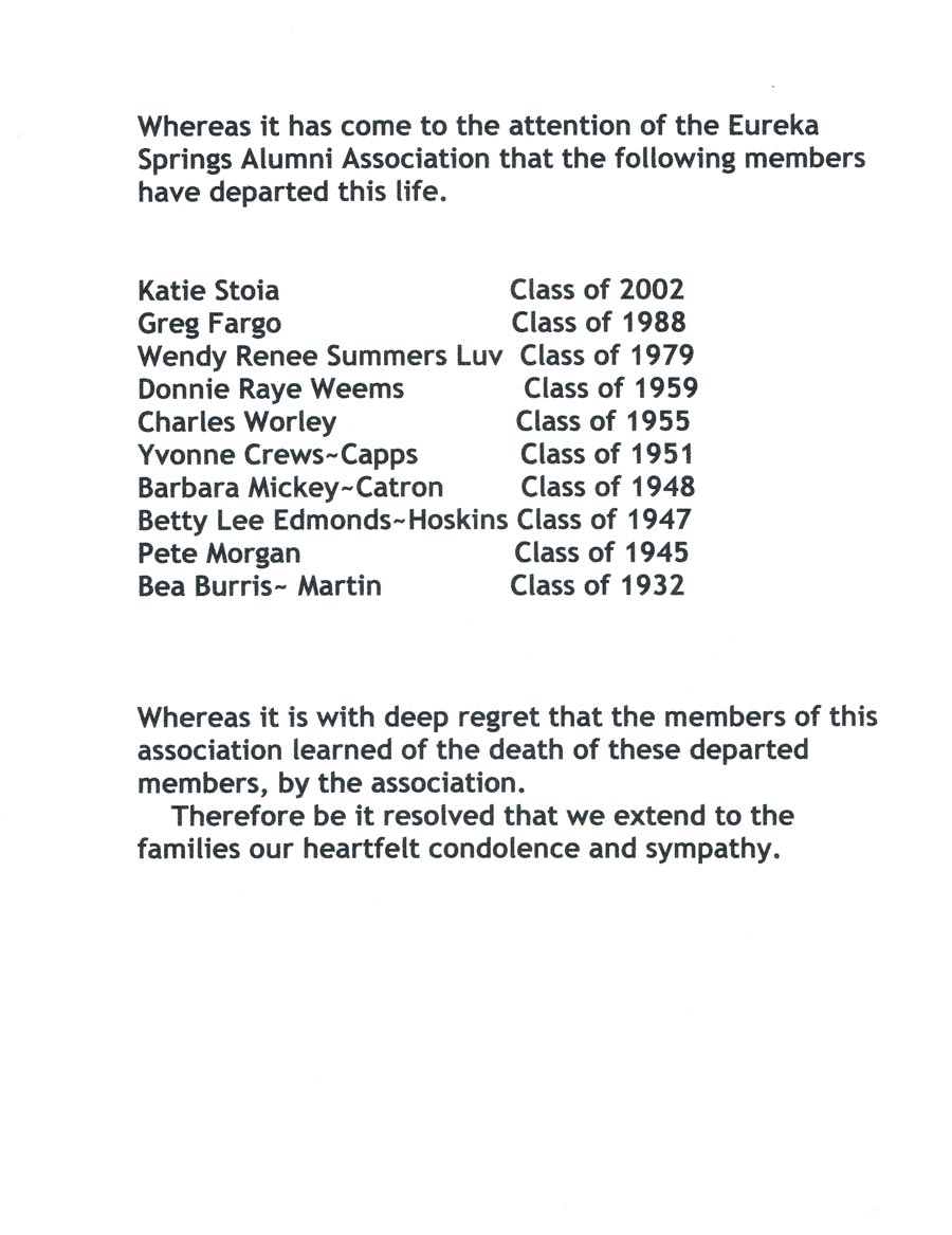 2012 Resolutions Members who have passed